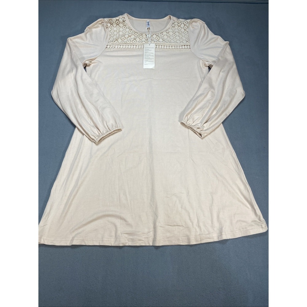 Dokotoo Womens Large Dress Knee Length Lace Trim Top NWT